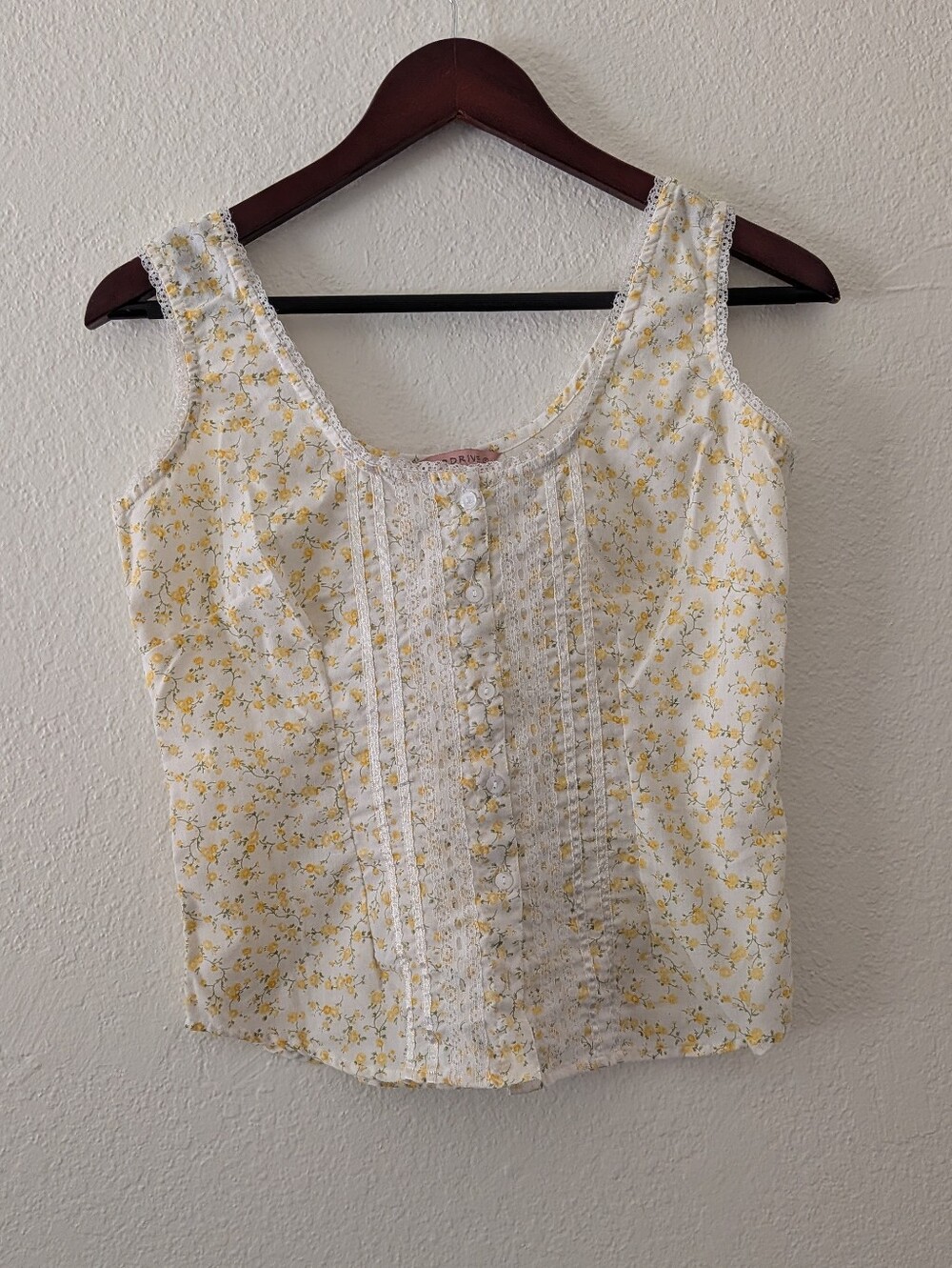 Vintage Overdrive Y2K Floral Feminine Sleeveless Blouse Cropped Size S